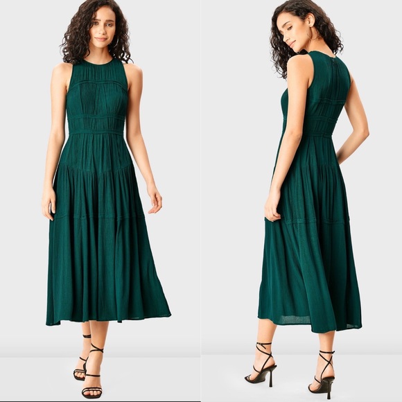 eShakti Wayward Fancies Rayon Crinkle Corset-Style Dress - Picture 2 of 8